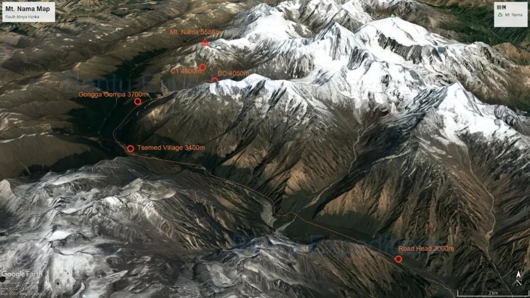 Map of Mt. Nama