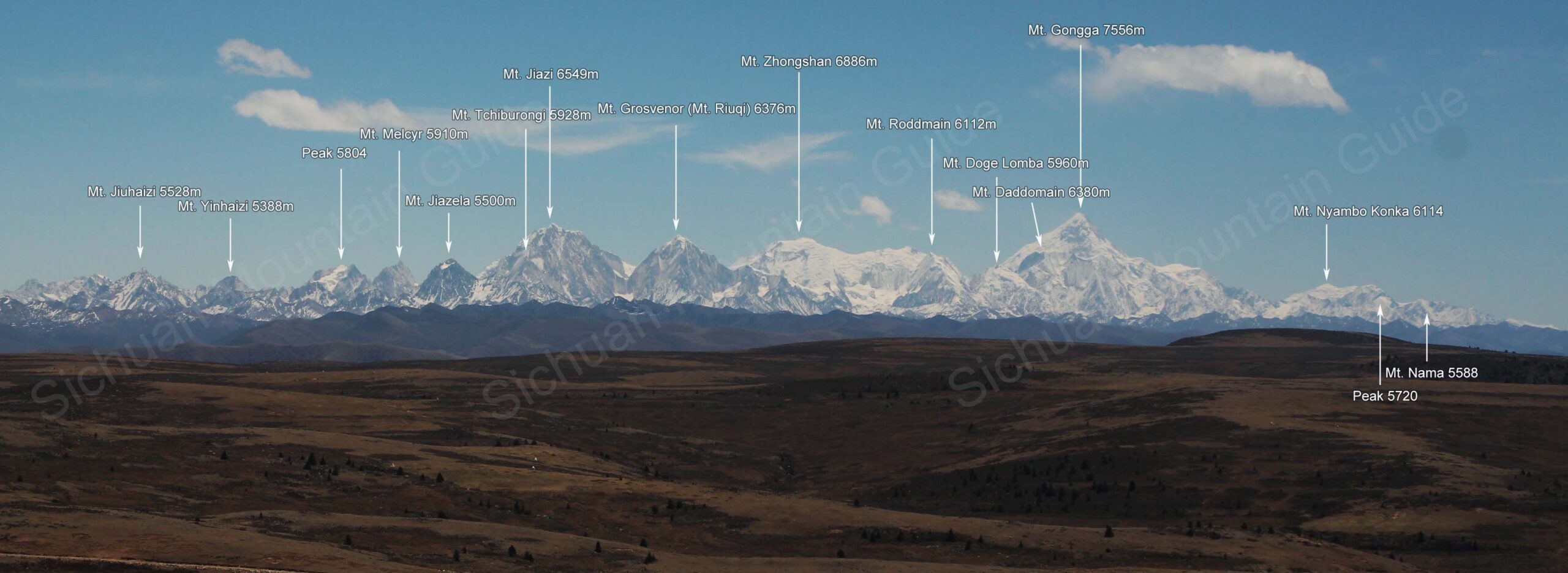 Gongga Mountains from NW